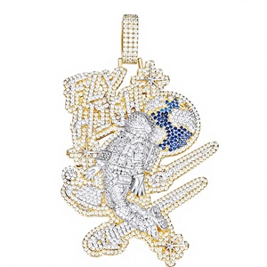 Colgante con Temática de Astronauta Volando con Cristales de Estrás, Aleación de Plata 925, Estilo Hiphop, Amuleto Unisex, Regalo de Joyería - Product Image 1