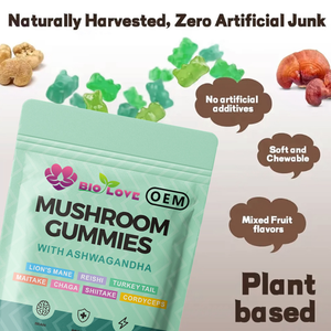 Gummies de qualité professionnelle à l'extrait de champignon Crinière de <span class=keywords><strong>lion</strong></span> de Chine, 60 pièces, véganes, pour <span class=keywords><strong>le</strong></span> renforcement immunitaire, vente en gros - Product Image 2