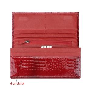 Portefeuilles longs rétro en cuir véritable AndoBag pour femmes, porte-cartes multi-emplacements, motif crocodile, pochette 2493 - Product Image 4