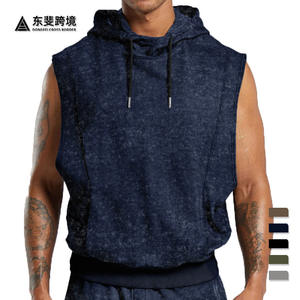 Camiseta sin Mangas con Capucha para Hombre, Marca Temu, Color Gris, Poliéster, Dobladillo Redondo, Estilo Casual y Urbano - Product Image 5