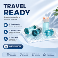 Flacon en verre transparent pour solution orale de pharmacie, rond, 3/5/7/10 ml, flacons en verre pour poudre lyophilisée de beauté, avec couvercle en plastique et bouchon en caoutchouc