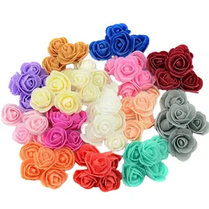 3,5 cm PE Kopf Schaum Blume Hochzeit Süßigkeiten Geschenk box Girlanden Dekoriert mit Rose Bär Blumen 500 teile/paket