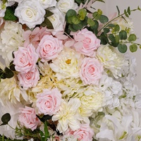 Bouquet de fleurs artificielles en soie vert et rose en forme d'arche, ornements de mariage, fleurs artificielles de style nouveau pour la décoration de scène et l'accueil
