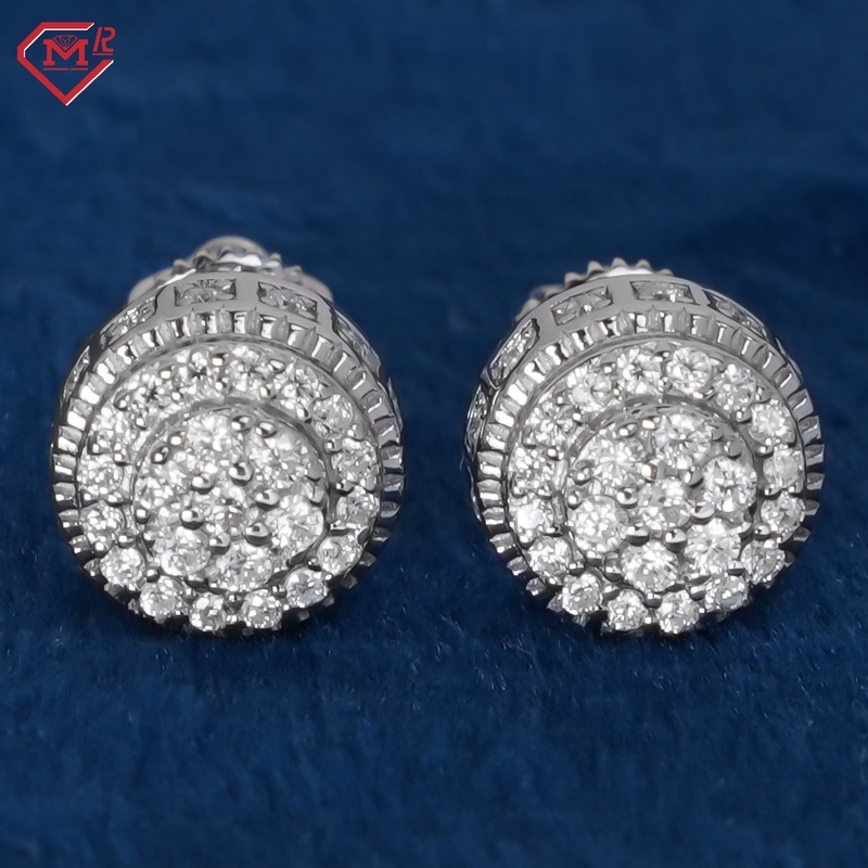 Customized Mossanite Earrings 925 Silver Screw