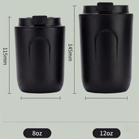 Tasses à café réutilisables en acier inoxydable 316 de 8 oz et 12 oz, mini-gobelets isothermes anti-fuite avec couvercle, personnalisables avec logo – Meilleures ventes