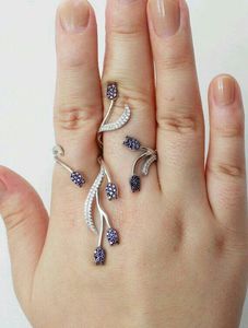 Luxury Floral <b>Adjustable</b> Brass Gold Plated Finger <b>Ring</b> for Women Crystal Leaf Vine Statement <b>Ring</b> Elegant Fashion Jewelry Gift - Product Image 3