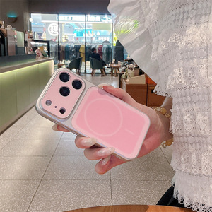 เคสโทรศัพท์แม่เหล็กสีพื้นหรูหราสำหรับ Apple iPhone 18 17 16 15 14 Plus 13 Pro Max PC ฝาครอบกล้องหน้าต่างขนาดใหญ่ - Product Image 6