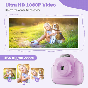 Kamera Digital Foto & Video anak-anak, cetak instan dengan <span class=keywords><strong>Printer</strong></span> termal, hadiah ulang tahun untuk anak laki-laki dan perempuan - Product Image 4