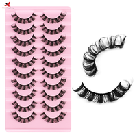 Prêt à expédier (RTS) – Lot mixte en gros de faux cils russes multi-couches, bande complète DD pour un volume intense 3D, en faux vison, sans cruauté animale, 25-30
