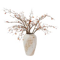 Branche de fleur artificielle parfumée aux fruits, à tige unique et longue, pour arrangement floral, rouge, en PVC, style fleur séchée artistique