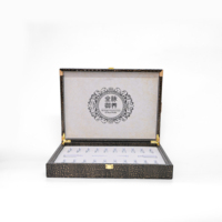 Boîte de rangement et de présentation exclusive en cuir PU bicolore gaufré crocodile pour huiles essentielles, idéale pour flacons de 10 ml