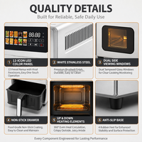 Four à friture numérique à air chaud 10L 2150W grande capacité avec chauffage supérieur et inférieur, 12 menus prédéfinis, pour cuisine domestique