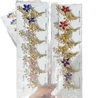 Broche en strass brillants en alliage doré, épingle de revers de luxe incrustée de cristaux, épingle de sûreté pour hijab et foulard, pour la décoration de vêtements anti-exposition