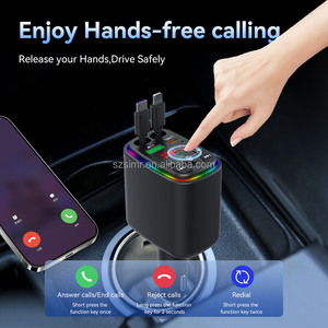 Chargeur de voiture rétractable 120W à charge rapide, lecteur MP3, émetteur <span class=keywords><strong>FM</strong></span> 4 en 1, adaptateur <span class=keywords><strong>Bluetooth</strong></span> pour voiture, pour <span class=keywords><strong>iPhone</strong></span>, émetteur <span class=keywords><strong>FM</strong></span> <span class=keywords><strong>Bluetooth</strong></span> pour voiture Y9 - Product Image 3