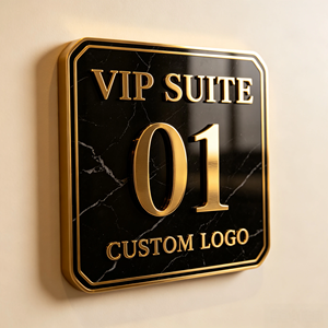 Custom Stainless Steel 3D House Number Sign Metal Door <b>Plate</b> Hotel B&B Shop <b>Wall</b> Address Signage With Logo - Product Image 2
