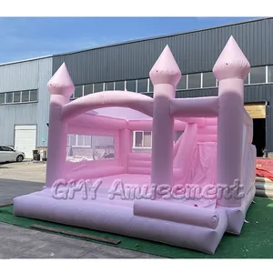 अनुकूलित बाउंसिंग कैसल बाउंस हाउस इंफ्लेटेबल कॉम्बो गुलाबी कूद महल स्लाइड के साथ