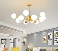 Nouveau Lustre à Bulles Design Haricot Magique Nordique Moderne Minimaliste, Éclairage Noir de Luxe pour Chambre Principale et Salon