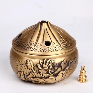 Brûleur d'encens en cuivre pur Tongpu Craftsman pour l'encens, le bois d'agar et les encens apaisants, pour la maison et l'intérieur - Product Image 1