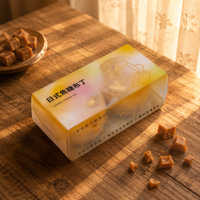 Boîte d'emballage alimentaire pliable jetable avec logo personnalisé imprimé en offset, PET de qualité alimentaire, épaisseur 0,3 mm, emballage transparent pour desserts