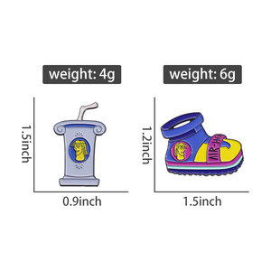 Broches de Metal Esmaltados de Desenho Animado: Torradeira, Queijo, Ônibus, Semáforo, Chaleira, Café, Chinelos, Emblema de TV - Atacado - Product Image 6