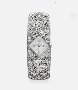Reloj de Lujo con Diamantes de 35 mm para Mujer, Completamente Cubierto de Piedras, Caja Cuadrada de Aleación, Esfera de Cristal, Estilo Clásico de Negocios y Moda - Product Image 1