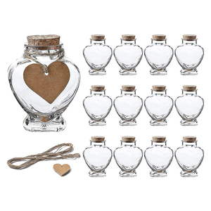 Thủy Tinh Trong Suốt Có Nhu Cầu Chai Với Chữa Bệnh Đá Hình Trái Tim Có Nhu Cầu Lưu Trữ Chai Lọ Với Nút Chai Thân Thiện Với Môi - Product Image 5