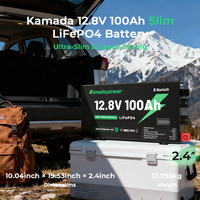 Kamada 12.8V İnce LiFePO4 pil 200200ah | 6000 + çevrim ömrü RV RV 4WD Camper için maksimum deşarj akımı derin döngüsü