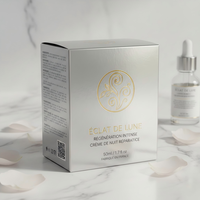 Boîte d'emballage carrée en papier coton imperméable pour soins de la peau, emballage secondaire pour gel hydratant et cosmétiques
