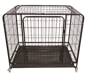 Perrera de Metal plegable de alta calidad, <span class=keywords><strong>jaula</strong></span> transpirable <span class=keywords><strong>para</strong></span> interiores <span class=keywords><strong>para</strong></span> perros con puertas dobles, casa <span class=keywords><strong>para</strong></span> perros de transporte de bajo costo, tamaño pequeño - Product Image 2
