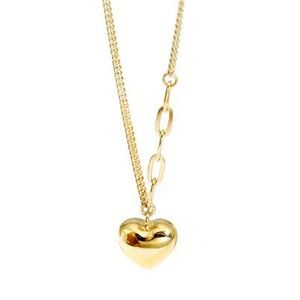 Collar de Plata de Ley 925 Chapado en Oro con Colgante de Corazón Tridimensional Simple, Joyería Fina para Mujer, Joyería de Oro de 18k Personalizada - Product Image 2