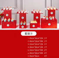 Porte-vêtements moderne en plastique rouge écologique présentoir en acrylique pour dessert banquet buffet pause thé table de rangement pour vêtements