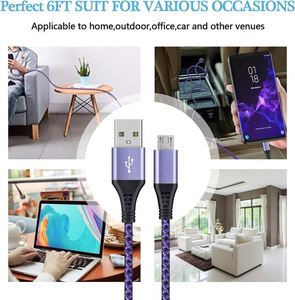 <b>USB</b>-<b>C</b> Braided Fast Charging Cable 3-Pack, 6ft Car Cord for iPhone 17/16/15 Pro Max & Samsung Galaxy S24/S23/A54 - Product Image 5