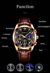 Montres pour hommes de luxe en acier inoxydable, bracelet en acier inoxydable, lumineuses, étanches à 30 m, chronographe à quartz - Product Image 4