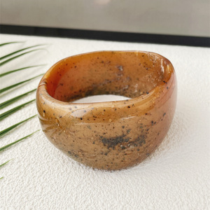 Kaimei 2025 perhiasan Fashion wanita pelat emas, gelang akrilik Resin besar bertekstur perempuan Chunky berpola tidak beraturan - Product Image 6