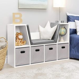 Fabric Cloth <strong>Storage</strong> Bins Fabric <strong>Cube</strong> Organizer with Dual Handles Foldable <strong>Cube</strong> <strong>Storage</strong> Baskets for Home Bedroom <strong>Storage</strong> <strong>Grey</strong> - Product Image 4