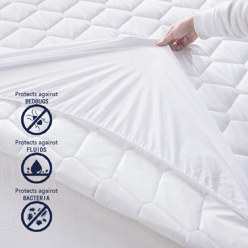 Venta al por mayor funda De cama impermeable Anti cama Bug De Colchon ropa De cama acolchado elástico ajustado estilo cama colchón Protector