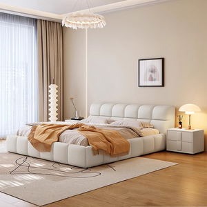 <span class=keywords><strong>Letto</strong></span> in Pelle Minimalista, Lusso Leggero, Moderno e Semplice, <span class=keywords><strong>Letto</strong></span> a Nuvola, per Camera da <span class=keywords><strong>Letto</strong></span> <span class=keywords><strong>Matrimoniale</strong></span>, Stile Crema, <span class=keywords><strong>Letto</strong></span> <span class=keywords><strong>Matrimoniale</strong></span> King Size - Product Image 3