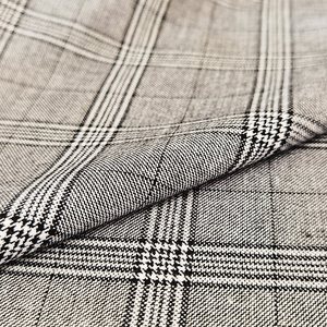 Tissu à carreaux mélangé personnalisé en usine, teint en fil, 63% polyester, 33% rayonne, 4% élasthanne, 230 g/m², pour costumes, vestes et uniformes scolaires pour garçons - Product Image 6