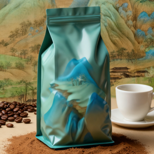 Sacchetto per caffè quadrato Enchanted Rabbit: sacchetto richiudibile per alimenti (finitura opaca, riutilizzabile) - Product Image 1