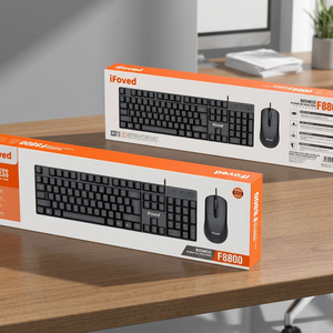 IFoved <b>Wired</b> <b>Keyboard</b> Mouse Combo 104 Keys English Business Gaming Set with Multimedia Function Keys - Product Image 3