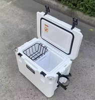 Glacière rotomoulée 25QT avec logo personnalisé, robuste et isotherme, avec ouvre-bouteille, pour usage intensif en extérieur et sports de plein air