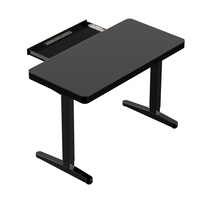 Bureau électrique réglable en hauteur moderne en verre et acier inoxydable avec fonction de levage automatique