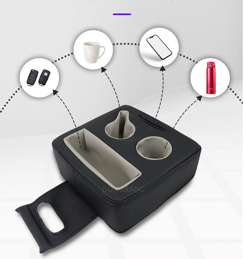 PU Leather Couch Cup Holder Pillow for Beds Boats Cars | Youzeshi A48566 Multifunctional Storage Org
