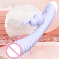 Vibrateur double tête Rabbit Thread en silicone souple, jouet sexuel féminin, 12 fréquences, vibrations doubles, jouets sexuels pour femme