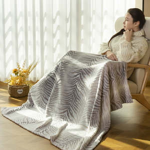 ผ้าห่มฟลานเนลขนแกะทันสมัย 100% โพลีเอสเตอร์ นุ่มและเบา ผ้าห่มถักสำหรับฤดูหนาว ใช้ตกแต่งบ้าน - Product Image 2