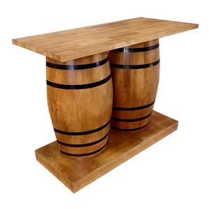 Wine <strong>Whisky</strong> Wood Double <strong>Barrel</strong> <strong>Table</strong> Furniture - Product Image 4