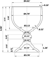 Design créatif Tasse en verre à margarita de grande capacité Verre à bière à eau claire sans fragilité Conception circulaire à pied haut pour le vin