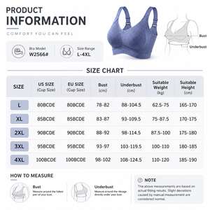 Soutien-gorge sans fil côtelé bleu chiné SHANGBINI, grande taille, décolleté plongeant, confort optimal, panneaux collés, logo personnalisé OEM, fabrication en usine - Product Image 4