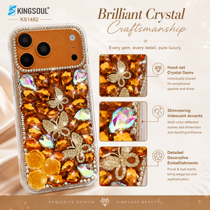 เคสโทรศัพท์หรูหราประดับคริสตัลและเพชรเทียม พร้อมตกแต่งลายดอกไม้ ป้องกันการกระแทก ผลิตจาก TPU ใส สำหรับ iPhone Samsung Motorola Google - Product Image 6