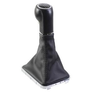 Opel Zafira B Gear <b>Shift</b> <b>Knob</b> Black Leather 5 6 Speed Ergonomic Design Integrated Dust Cover - Product Image 3